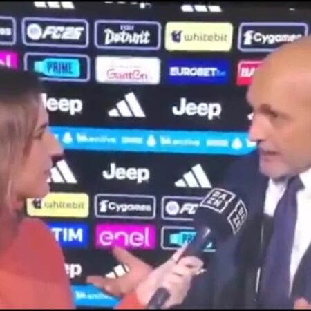 Spalletti sorprende: bacio in diretta con Federica Zille di Dazn