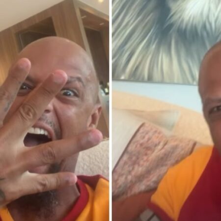 Felipe Melo festeggia la vittoria del Galatasaray contro la Juve