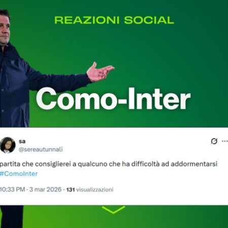Reazioni social dopo Como-Inter: fischi per Bastoni e un match deludente