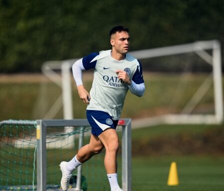 Lautaro si allena alla Pinetina: torna per la sfida con la Roma