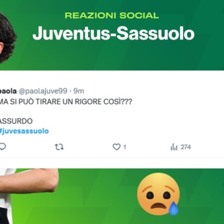 Juventus-Sassuolo: polemiche social per il rigore sbagliato